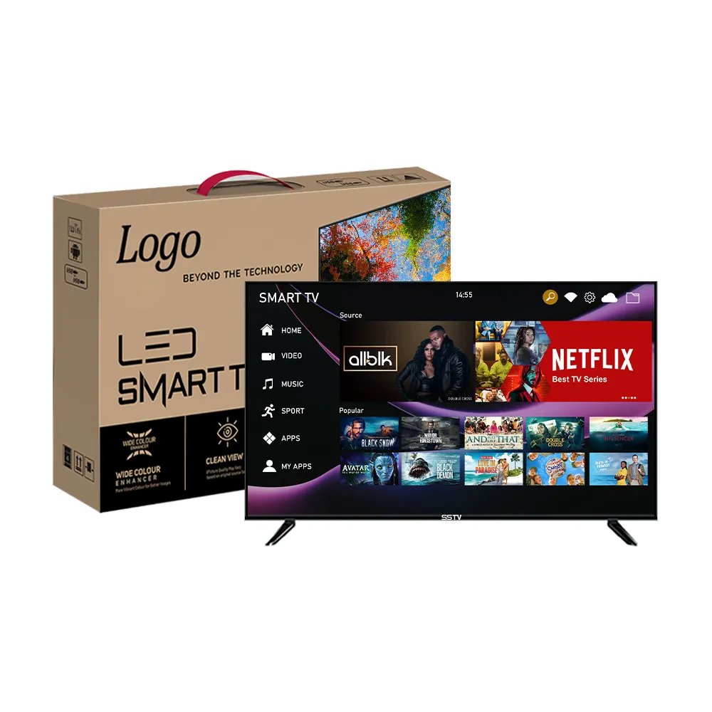 Precio de fábrica FHD 1080p Pantalla plana Smart TV 32 pulgadas LCD & LED TV