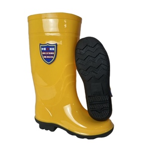 รองเท้าบูทกันฝนกันน้ำ PVC Gumboot สีเหลืองสำหรับทำงาน - Product Image 1