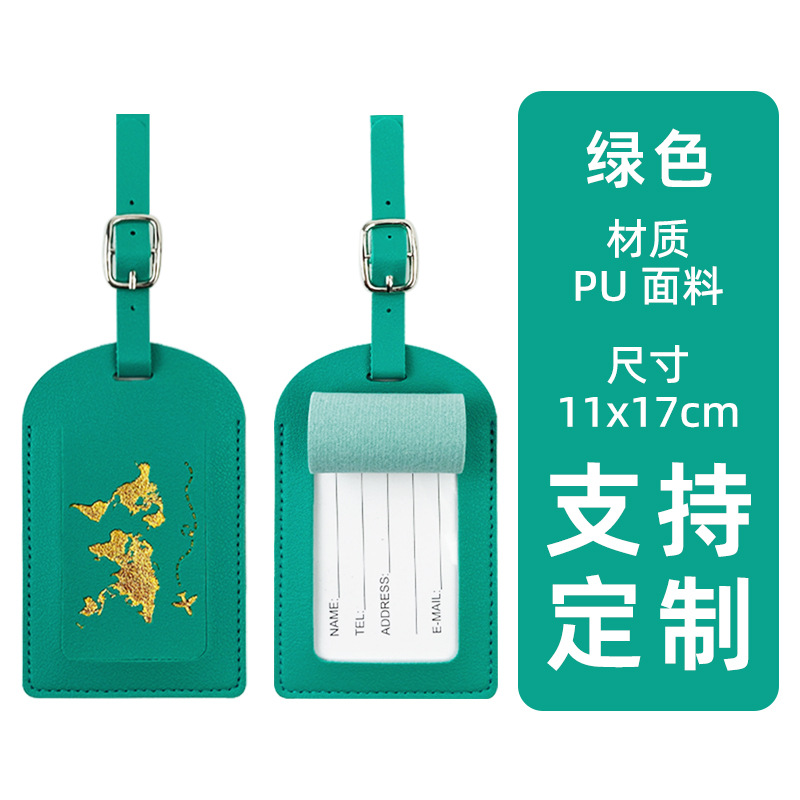 Etiqueta de equipaje verde