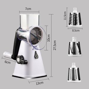 3 in 1 Vegetable Mandoline Slicer <strong>Swift</strong> Rotary Drum Grater Nut Shredder Veggie <strong>Cutter</strong> Peeler Spiralizer Cheese Chopper - Product Image 5