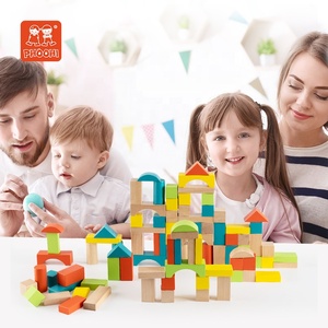 100 adet renkli yürümeye başlayan eğitim seti oyuncak çocuklar için ahşap yapı taşı 18M + - Product Image 2