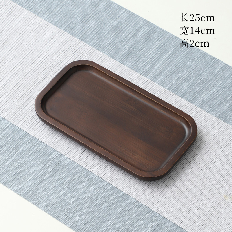116 25*14*2 Walnut-colored Carved Plate