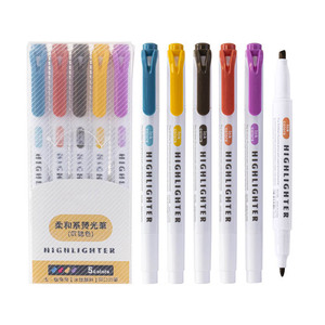 Punta a scalpello doppia testa liscia scrittura fantasia colore evidenziatore pennarello evidenziatore personalizzato produttori all'ingrosso - Product Image 4