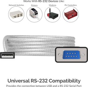 双芯片DB9引脚usb至rs232串行转换器适配器电缆 - Product Image 2