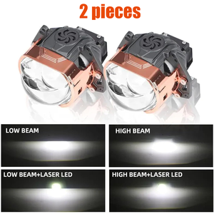 Chất lượng cao OEM 50000lm chùm cao 130W 12V zdg3 Led Đèn Pha ống kính máy chiếu 3.0 <span class=keywords><strong>bi</strong></span>-led vuông đôi Laser - Product Image 2