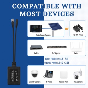 GPOE-48V10W Inline Gigabit PoE phun PoE chuyển đổi từ 12-24V DC chuyển đổi sang 48V 802.3af POE cho CCTV Camera, VOIP điện thoại - Product Image 5