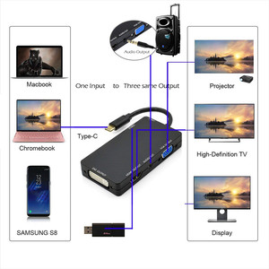4kx2k 5 in 1 <strong>USB</strong> 3.1 <strong>USB</strong> C Type C <strong>to</strong> HDTV <strong>VGA</strong> DVI <strong>USB</strong> 3.0 Male <strong>to</strong> <strong>Female</strong> Audio Adapter Cable for Laptop - Product Image 6