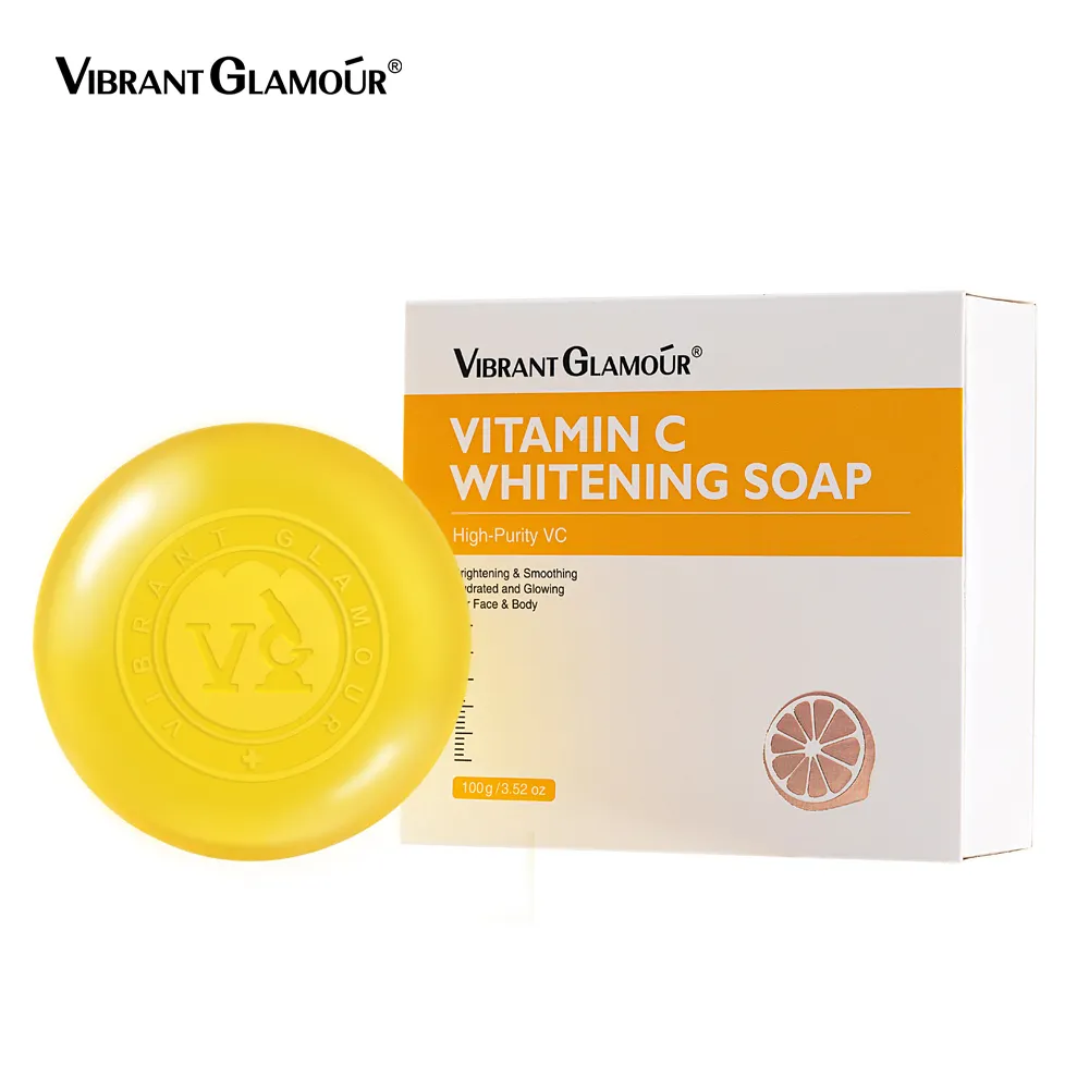 VIBRANT GLAMOUR Face Cleanser VC Deep Cleaning Facial soap Brightening Dark Spot Melamsa Removal Vitamin C Whitening Soap