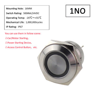 16mm Momentary Led h IP65 Metal 16mm Round Door <strong>Exit</strong> <strong>Button</strong> Release Pushbutton <strong>Switch</strong> - Product Image 4