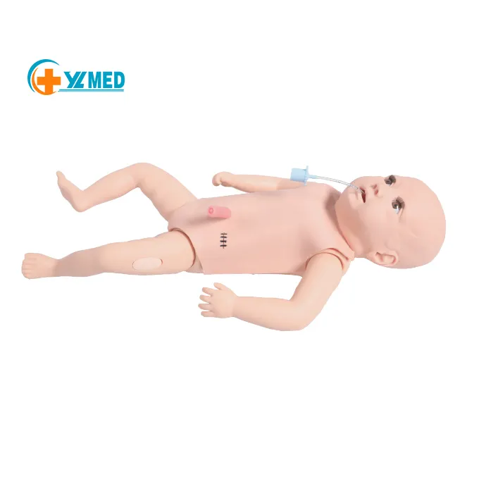 Material de PVC para entrenamiento médico, Simulación avanzada de función completa para recién nacidos, modelo de punción de inyección CPR para bebés humanos