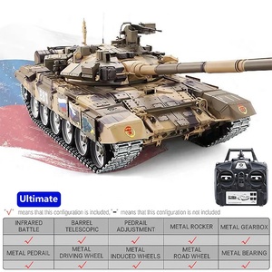 Heng Long 3938-1 1/16 רוסי T90 7.0 בקרת רדיו אינפרא אדום טנק קרב ראשי שדרוג מתכת משוריין צבאי <span class=keywords><strong>RC</strong></span> טנק צליל עשן