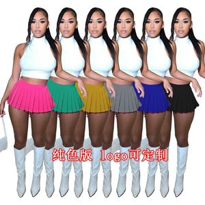 夏服プリーツミニスカートとノースリーブタートルネッククロップトップレディース<span class=keywords><strong>2</strong></span>ピースセット人気スポーツウェアスカートセット
