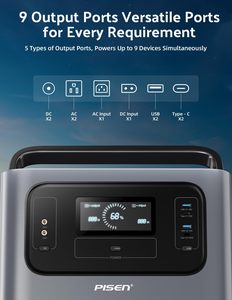 PISEN 1000 Вт домашний резервный генератор солнечной энергии 540Wh LiFePO4 аккумулятор 800 Вт вход переменного тока MPPT контроллер портативная электростанция - Product Image 4