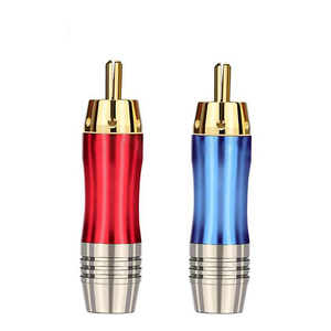 <strong>RCA</strong> Connector HIFI Audio <strong>RCA</strong> <strong>Wire</strong> Male Plug Gold Plated Audio Adapter Blue Red Pigtail <strong>Speaker</strong> Plug for 8MM Cable