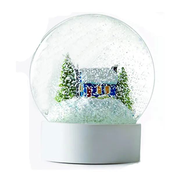 Casa de inverno personalizado natividade globo de neve de vidro com glitter