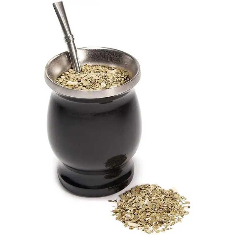 8Oz Yerba Mate Kalebas Theeset Dubbele Muur Roestvrijstalen Koffie Yerba Para Mate Argentina Cup Met Bombilla Stro Lepel