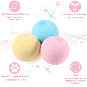 E & S Smart Interactive Kitten Kitty Toy Eco-Friendly Squeaky Catnip Training Ball Hecho de material EVA duradero Caja de embalaje - Product Image 2