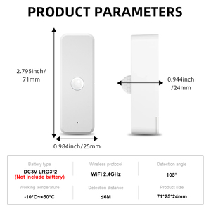 Tuya WIFI Detector de movimiento del cuerpo humano Sensor de movimiento inalámbrico inteligente Sistema de seguridad para el hogar con Smart Life APP Monitor remoto - Product Image 6