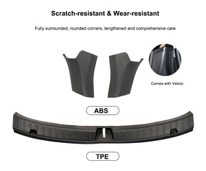Car Rear <strong>Trunk</strong> Side Guards <strong>Inner</strong> Protector TPE Plate Sill Cover Fluff Surface Corner Baffles Protection Shell for Tesla Model Y - Product Image 6
