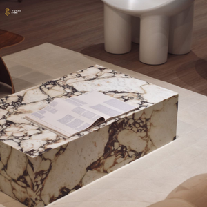 Yushi Đồ Nội Thất Bàn Cà Phê Thấp Chân Sang Trọng Tự Nhiên Tùy Chỉnh Calacatta Viola Cà Phê Bên Bảng - Product Image 4