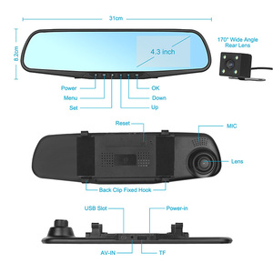 <span class=keywords><strong>Display</strong></span> LCD HD 1080P Loop Gravação Dual 4.3 Polegada Car <span class=keywords><strong>Mirror</strong></span> <span class=keywords><strong>Camera</strong></span> Dual <span class=keywords><strong>Camera</strong></span> Car DVR, <span class=keywords><strong>Camera</strong></span> Car