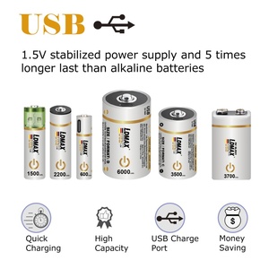 Tip C tel şarj cihazı ile LDMAX lityum iyon USB şarj edilebilir pil 1.5v 3400aa AA Li-ion USB pil - Product Image 6