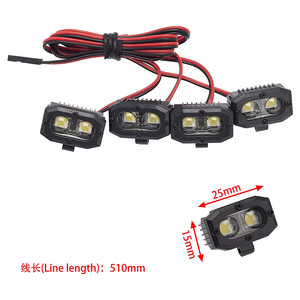 <span class=keywords><strong>RC</strong></span> פגוש אור 4 LED הכפול אור כיכר זרקור עבור 1/10 <span class=keywords><strong>RC</strong></span> Crawler הצירי SCX10 90046 TRX4 Wraith RR10 MST redcat - Product Image 3