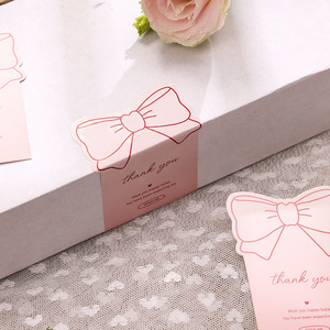 High-Value Pink Ins Bow Gradient Decoration Self-Adhesive PVC <strong>Card</strong> Thank You Sticker Custom Logo <strong>Sweet</strong> Sealing Gift Packaging - Product Image 1