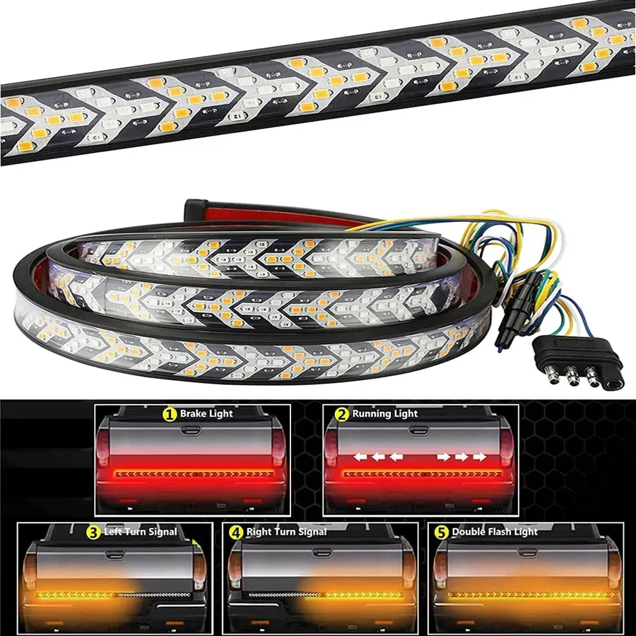 Kılçık şekli LED şerit ışık Pickup Tail 1M 1.2M 1.5M 1.8M 2M 2.2M 2.4M 5630 çift renk Amber kırmızı ters dönüş lambası