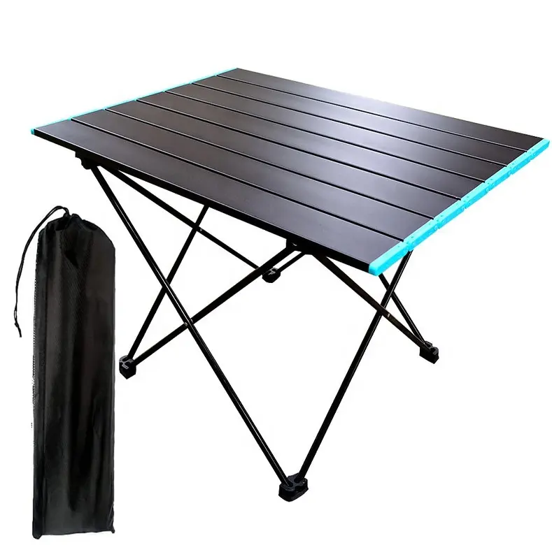 Table pliante d'extérieur personnalisée ultralégère avec sac de transport Table de camping portable en aluminium pour pique-nique
