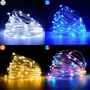 Alambre de cobre, guirnalda de luces de hadas, temporizador de Control remoto con pilas, suministros para exteriores centelleantes para construcción, luz de Navidad - Product Image 3