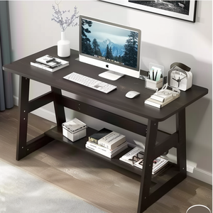 Escritorio sencillo de oficina en casa con estante para ordenador, ideal para estudio y trabajo de estudiantes, mesa de escritura compacta y funcional