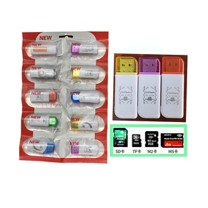 高速TF/SD/MS/M2读卡器带盖子适配器内存驱动程序的USB 2.0-免费多合一兰桑代读卡器厂家直销 - Product Image 1