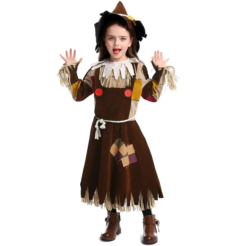 Costume da spaventapasseri per ragazze Vintage Drama Stage Wizard Of Oz costumi Cosplay