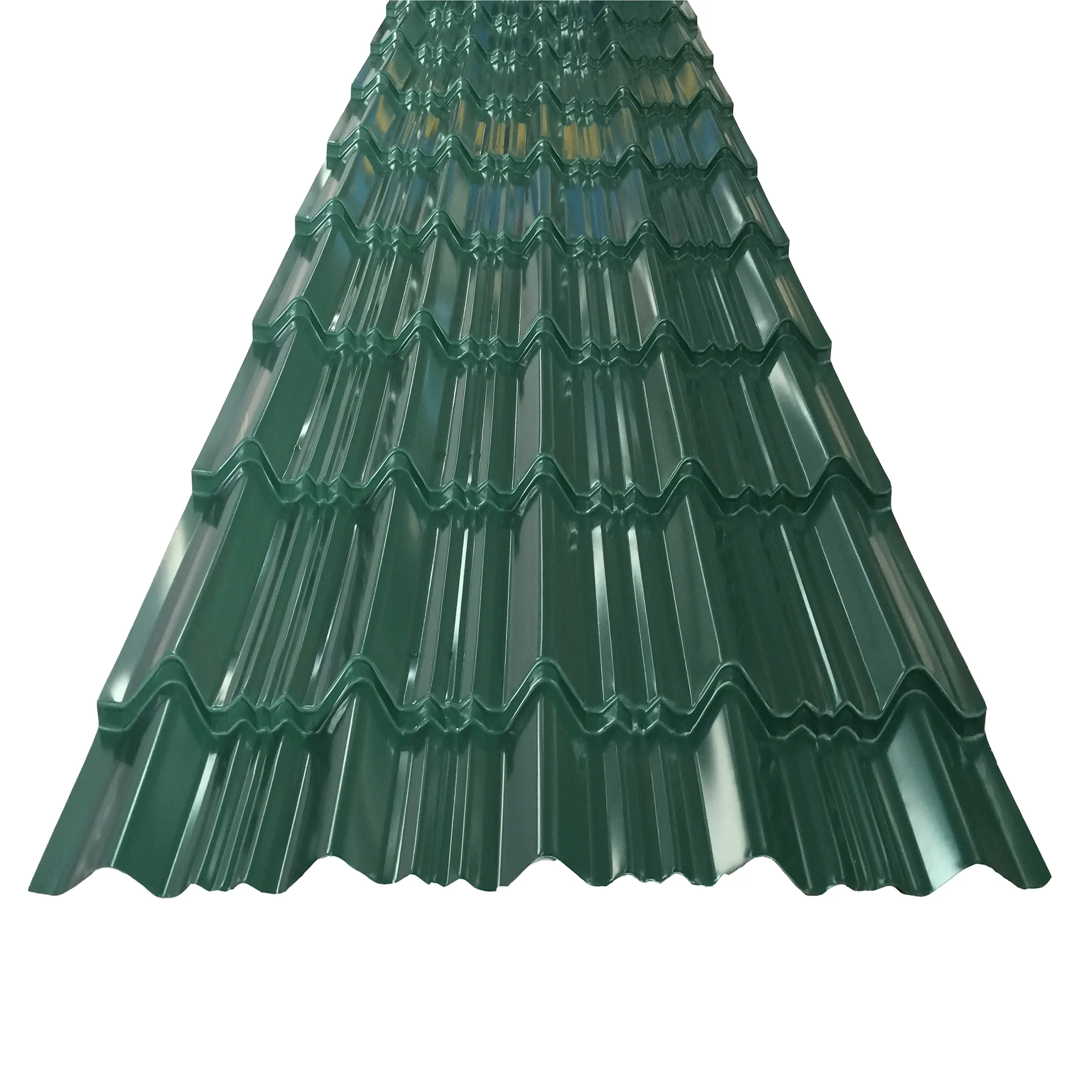 Feuille ondulée de toiture de matériau de construction de zinc enduit de tuile de panneau de toit de mur de la Chine