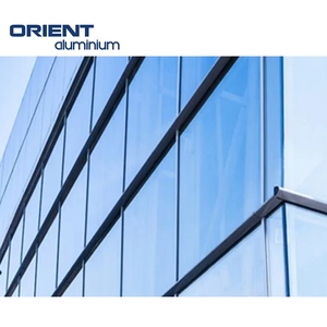 Struttura in alluminio vetro divisore di sicurezza per pareti in vetro stratificato con doppi vetri sistema di rivestimento per edifici 200 mm profilo in alluminio - Product Image 3