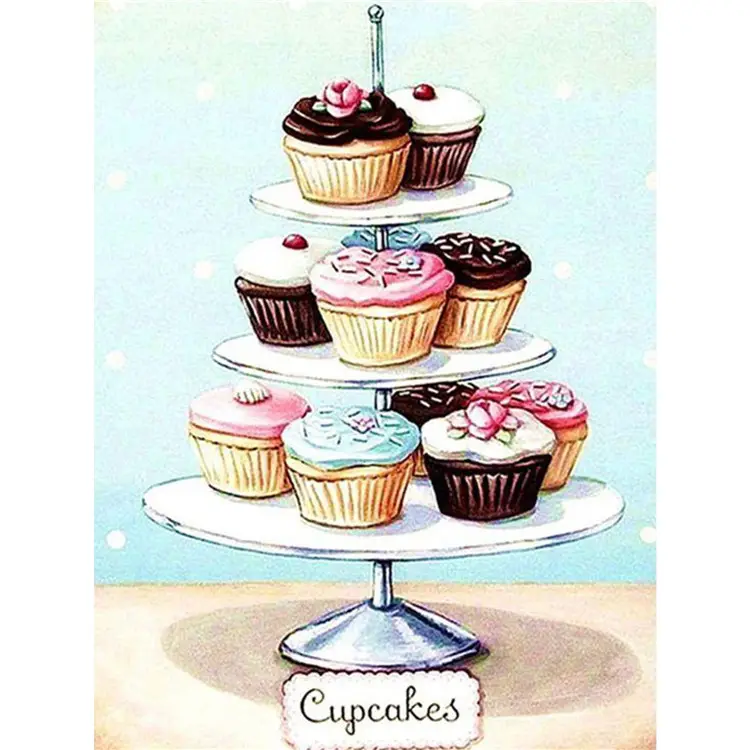 Cake Stand Cupcake DIY Diamond Painting 5D Full Drill Fashion Home Decor Hand Embroidery Cross Stitch Kit
