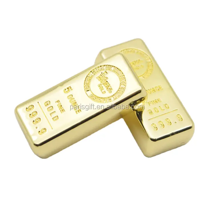 Lembranças 999.9 24 ouro k ouro folheado bar bullion gold bar tijolo para peso de papel