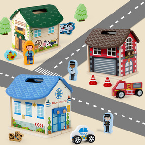 Wooden Farm Figurines Play Animal <strong>Toy</strong> Shape Sorting and Stacking <strong>Toy</strong> for Toddlers - Product Image 4