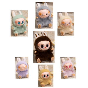 Labubu Doll First Generation Labubu Keychain Mart High Quality Macaron Blind <strong>Box</strong> <strong>Plush</strong> Toys Monster Labubus - Product Image 5