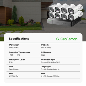 Cámara para exteriores Bullet IP de visión nocturna infrarroja de 6MP, sistema NVR POE de 8 canales, función inteligente de IA, 1 unidad, 2 unidades - Product Image 2