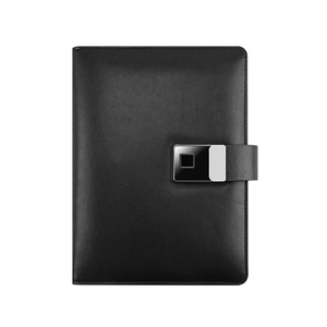 Business Notebook Security Fingerprint Lock Power Bank <strong>A5</strong> Creative LCD Video <strong>Display</strong> Diary Note <strong>Book</strong> with Wireless Charging - Product Image 1