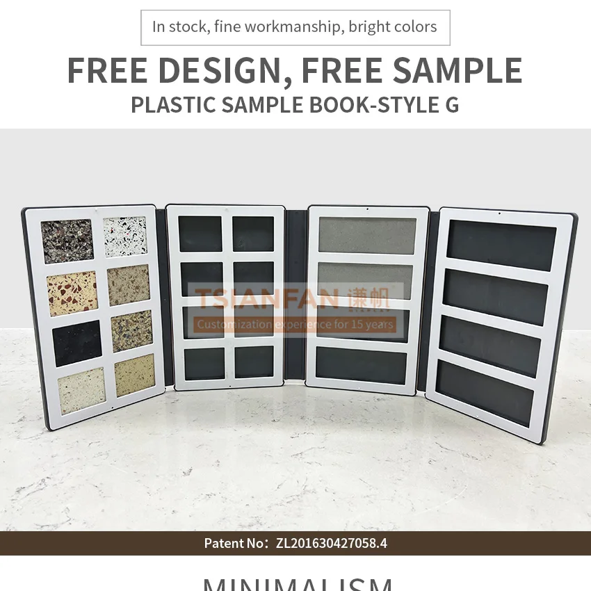 Modern Granite Specimen Cardboard Porcelain Tile Quartz Sample Folder Catalogue Plastic Ceramic Stone Display Book
