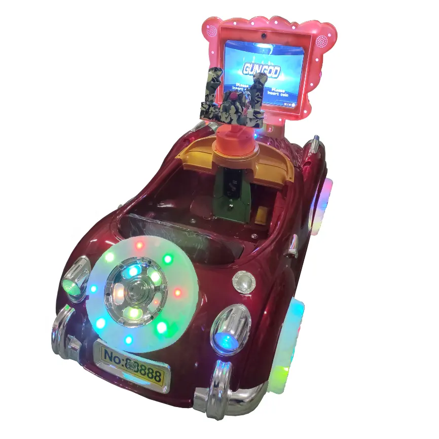 17 بوصة عملة تعمل سيارة لعبة للأطفال آلة مع اطلاق النار لعبة فيديو آلة الخياطة ، الكلاسيكية سيارة آلة الخياطة مع لعبة اطلاق النار