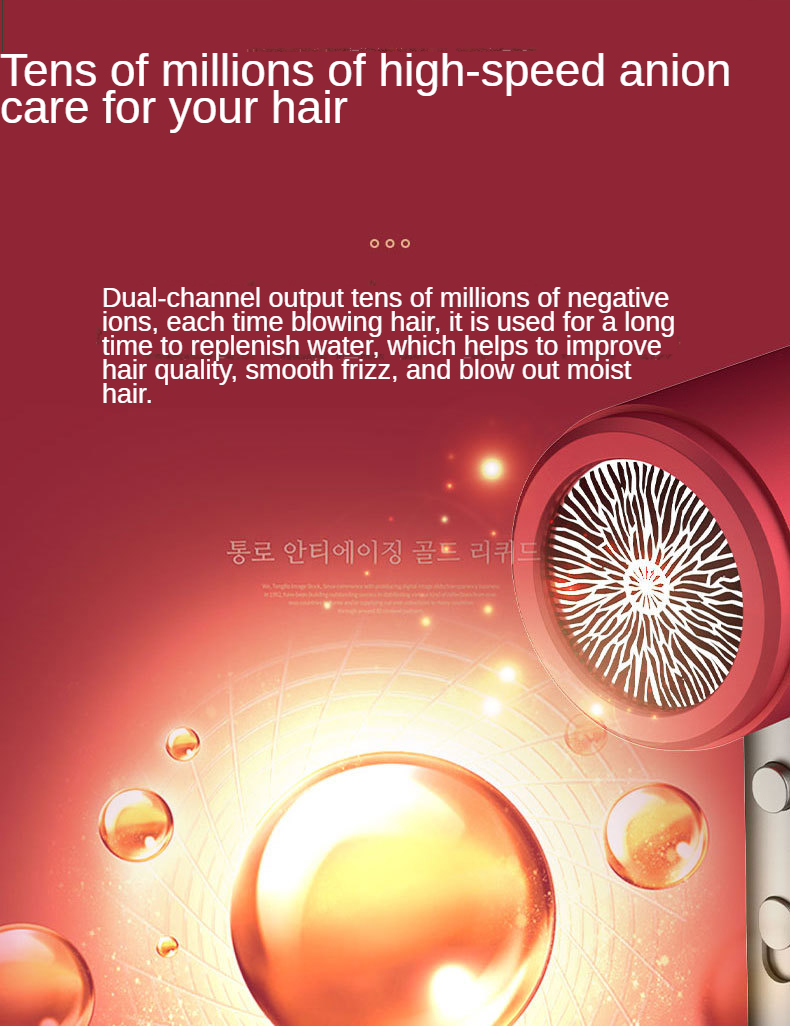 Fast Dry Hair Dryer Ionic Salon Grade Professional Blow Dryer for Curly Hair Frizz Control Volumizer Blowdryer