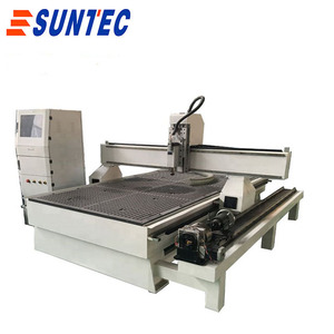 March3 control 3D tallado CNC sólido mdf madera CNC enrutador 4*8 pies máquina CNC de grabado de madera con rotativo - Product Image 3