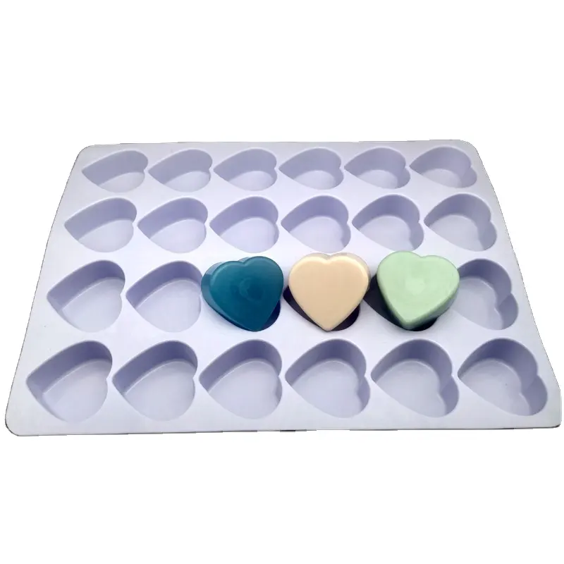 Molde de silicone amor para sabonete t64, 24 buracos, coração, para diy