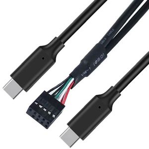 2.0 USB da 9 Pin a tipo-C cavo dati maschio scheda madre in rame conduttore Dual tipo-C connettori per la trasmissione dei dati del disco rigido
