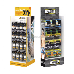 Eco-Friendly Corrugated Cardboard <strong>Display</strong> Rack <strong>with</strong> <strong>Hooks</strong> <strong>Paper</strong> <strong>Counter</strong> Carton Table Floor Rack for Effective Product for Showca - Product Image 1