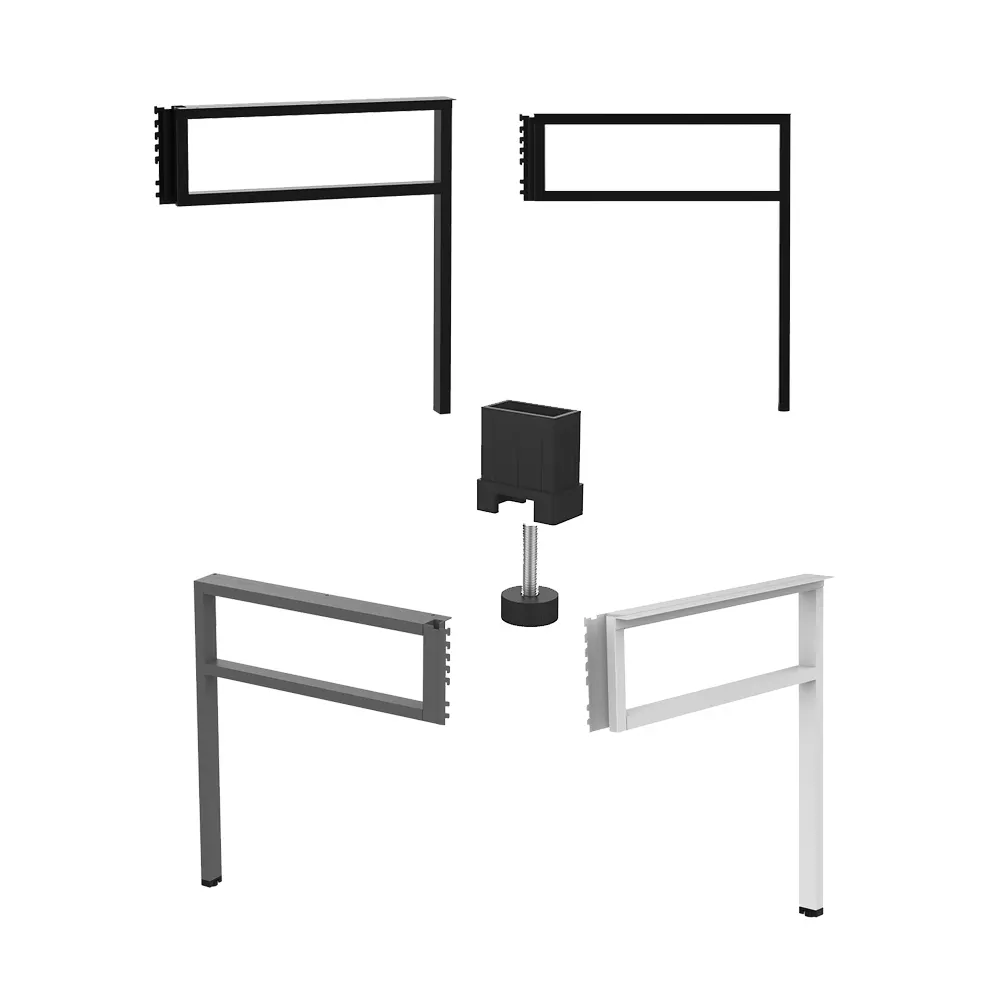 רגלי שולחן צדדיות בסגנון מתכת P עם גלשן מחיצת ריהוט משרדי תחנת עבודה תאים רגלי שולחן